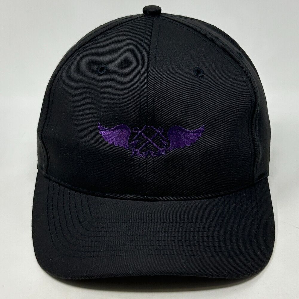 Wings and Two Anchors Hat Baseball Cap Otto 6 Panel Snapback Black